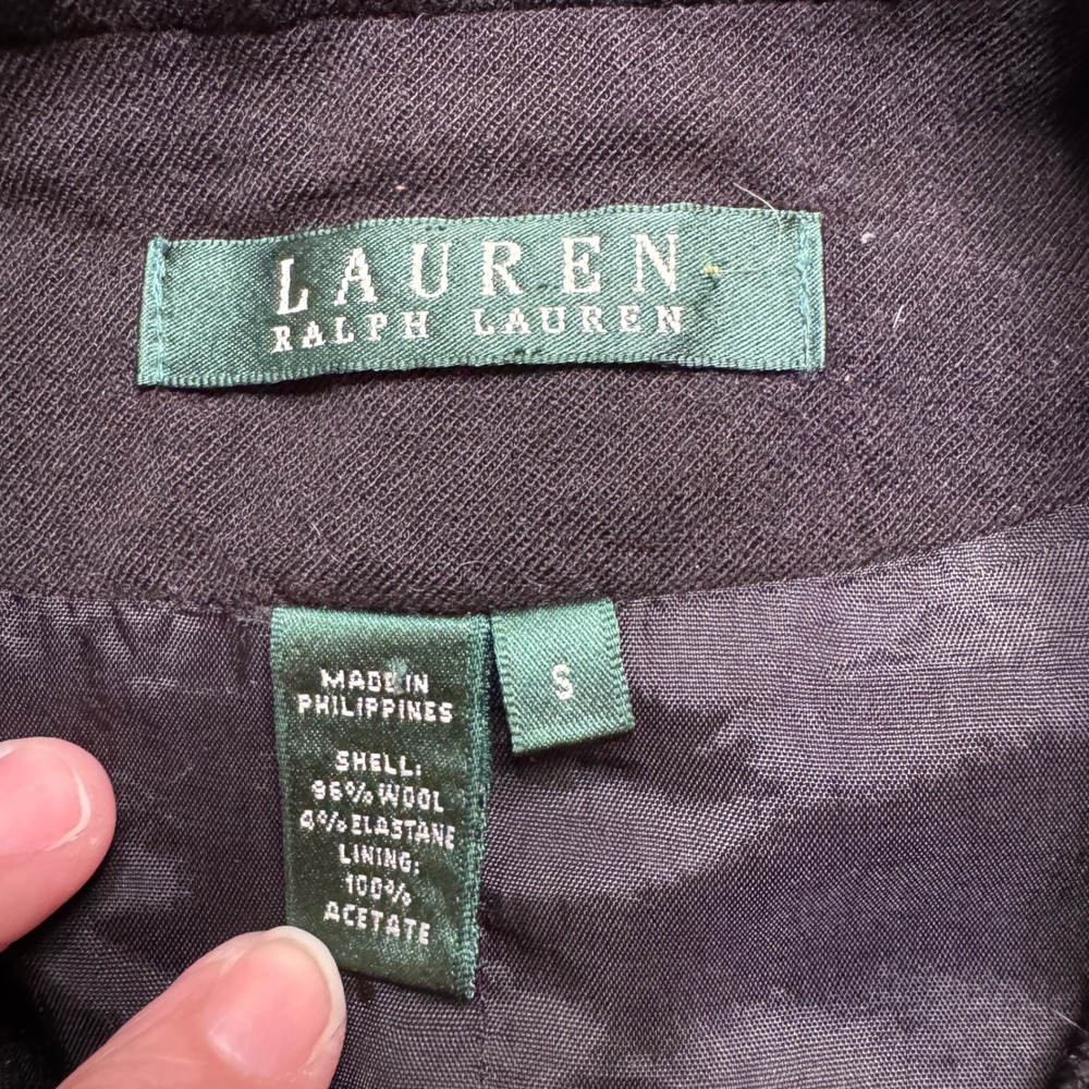Lauren Ralph Lauren Women Black Wool Blend Tailored Waistcoat Vest Size S 0850 - Picture 2 of 7